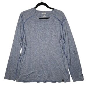 REI Co-op Lightweight Base Layer Long-Sleeve Crew Top Men XL Blue Wicking Hiking